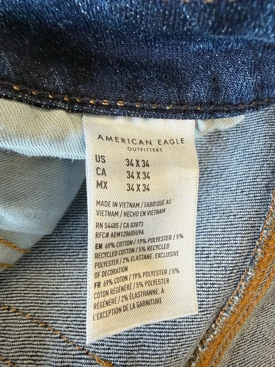 American Eagle Outfitters Men's Faded Blue Skinny Jeans - Picture 3 of 3